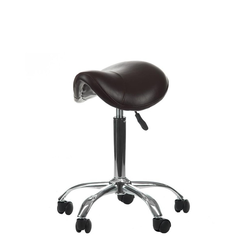 Black eco-leather adjustable salon stool
